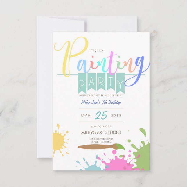 Invitación Arte | Fiesta de dolor (Anverso)