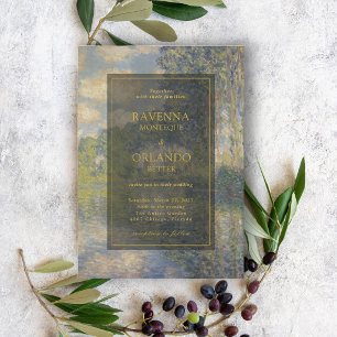 Invitación Arte fino Monet Álamos en el Epte Boda