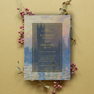 Invitación Arte fino Monet Las Casas del Parlamento Boda