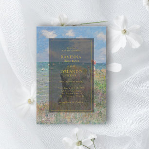 Invitación Arte fino Monet Paseo por el acantilado en Pourvil