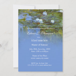 Invitación Arte fino nenúfar vintage graduación