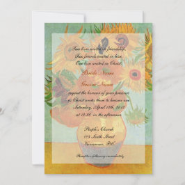 Invitación Arte fino VAn Gogh girasoles boda cristiano