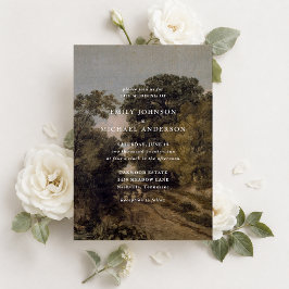 Invitación Arte fino vintage, boda de paisaje rústico
