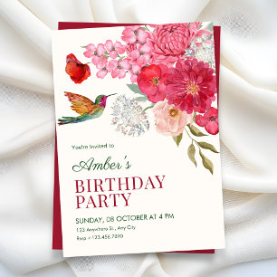 Invitación arte floral cumpleaños