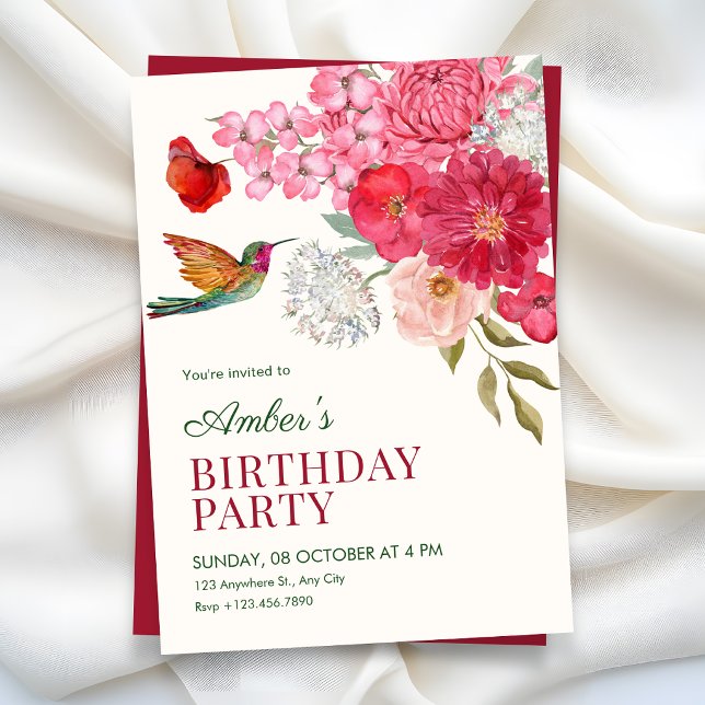 Invitación arte floral cumpleaños (Subido por el creador)