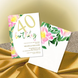 Invitación Arte Floral de Verano Artístico en Acuarela