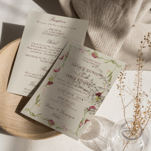 Invitación Arte Floral Retro Nouveau Boda Todo en Uno