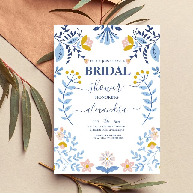Invitación Arte folclórico colorido Bridal (Subido por el creador)