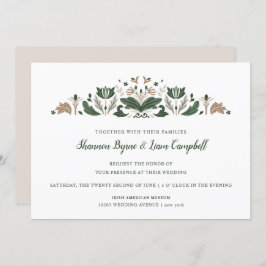 Invitación Arte folclórico irlandés | Boda floral céltico mod
