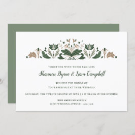 Invitación Arte folclórico irlandés | Boda floral céltico mod
