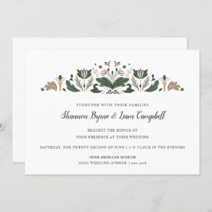 Invitación Arte folclórico irlandés   Boda floral céltico mod