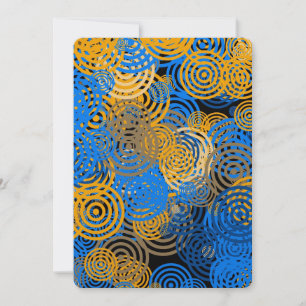 Invitación Arte fractal Círculos azules Girar Mandala Arte Pa