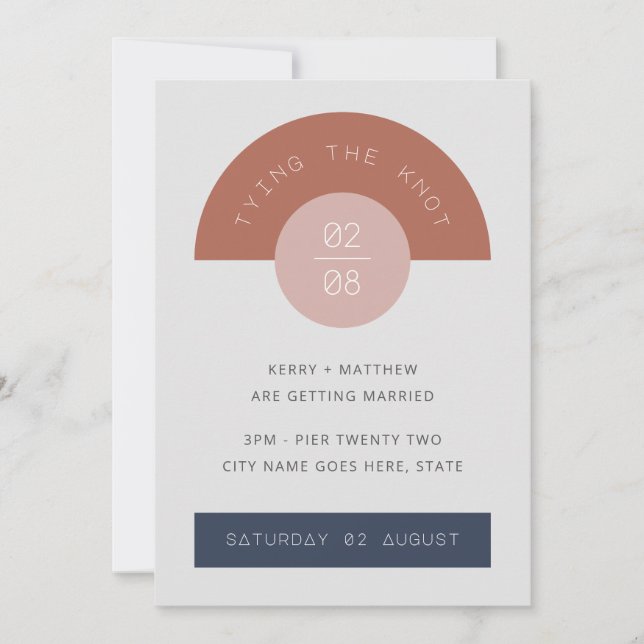 Invitación Arte geométrico moderno de mediados de siglo retro (Anverso)