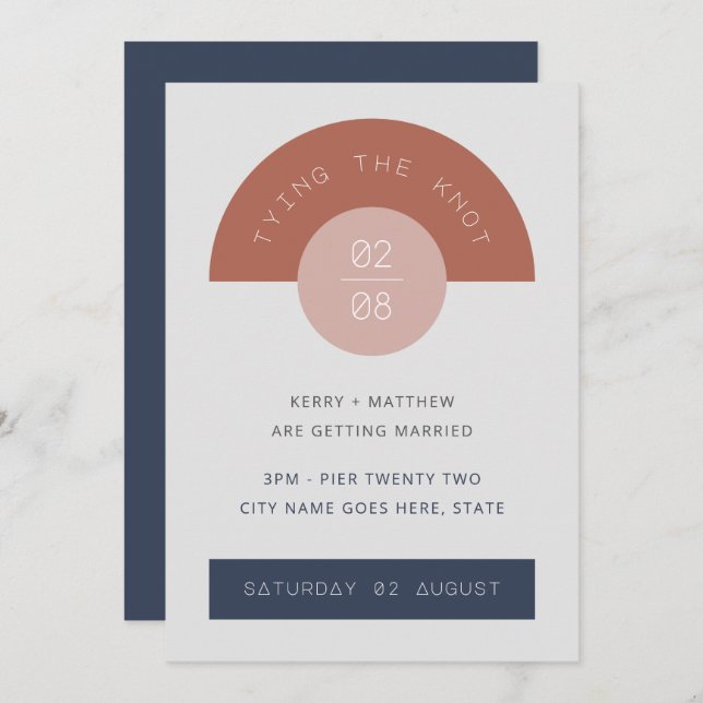 Invitación Arte geométrico moderno de mediados de siglo retro (Anverso / Reverso)