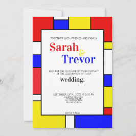 Invitación Arte geométrico moderno inspirado en Mondria