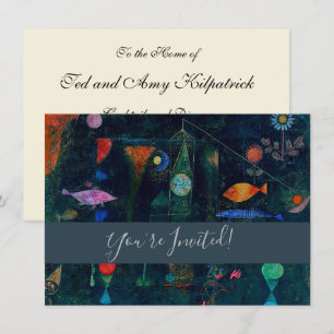 Invitación Arte gráfico de pintura abstracta Magia de peces d