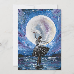 Invitación Arte hecho a mano: bailando con la luna