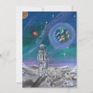 Invitación Arte hecho a mano: Vista de la Tierra