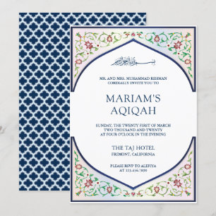 Invitación Arte islámico de mosaico persa elegante Aqiqah