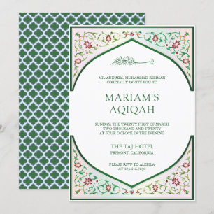 Invitación Arte islámico de mosaico persa elegante Aqiqah