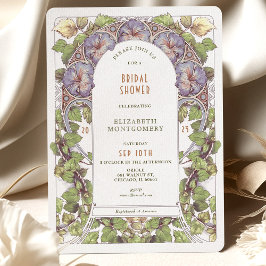Invitación Arte Lavanda Petunia Desayuno Nupcial Nouveau Deco