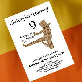 Invitación Arte Marcial Moderno Karate Niños Cumpleaños