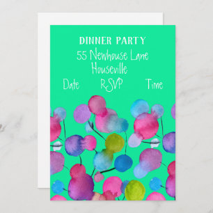 Invitación Arte moderno abstracto árbol colorido Fiesta de la