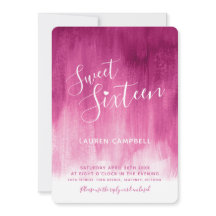 Arte moderno rosa rojo dulce dieciséis invitacione