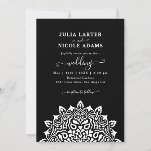 Invitación Arte Nouveau Floral Arco Mandala Boda Árabe