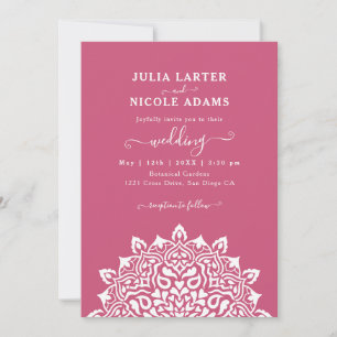 Invitación Arte Nouveau Floral Arco Mandala Boda Árabe