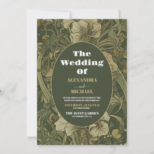 Invitación Arte Nouveau Floral Vintage Fotografía Boda