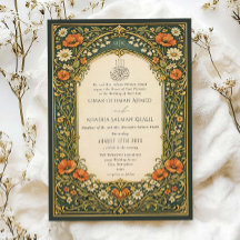 Arte Nouveau floral vintage islámico de bosque par