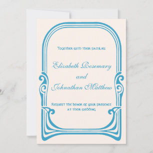 Invitación Arte Novedoso Vintage de Boda Pavos Reales Estiliz