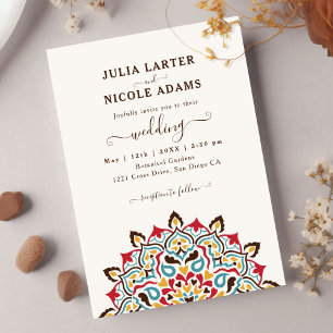 Invitación Arte Nuevo Floral Arco Mandala Boda Árabe