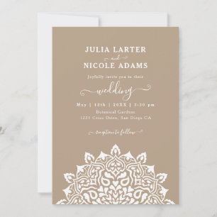 Invitación Arte Nuevo Floral Arco Mandala de Boda Arábigo