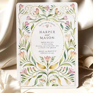 Invitación Arte Nuevo Libre Caprichoso Bodas de Oro Freesias