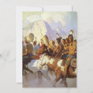 Invitación Arte occidental vintage, fiesta de guerra india de