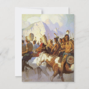 Invitación Arte occidental vintage, fiesta de guerra india po