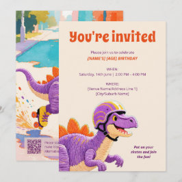 Invitación Arte Pintado con Hilo | Cumpleaños de Edad Persona