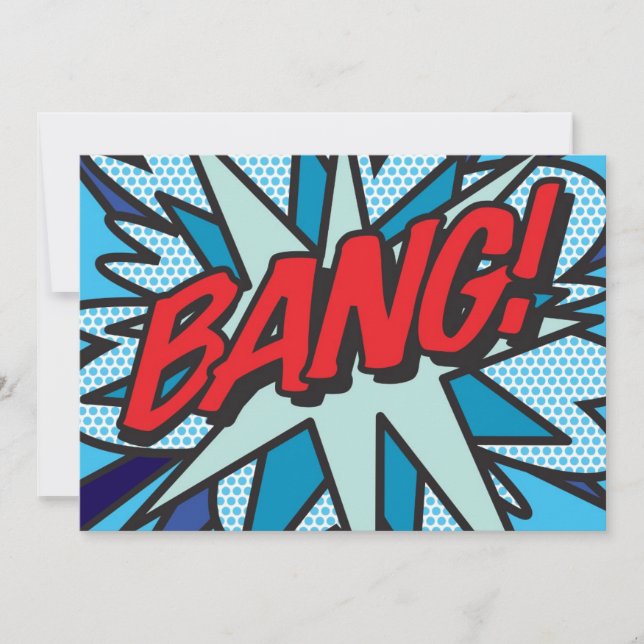Invitación Arte Pop Comic Book BANG! (Anverso)