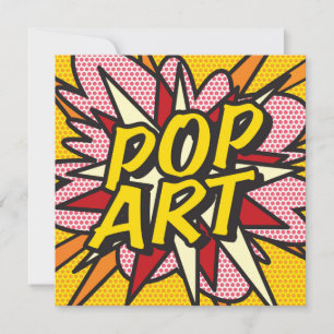 Invitación Arte POP de cómic retro divertido