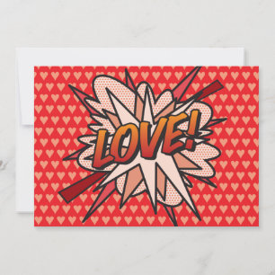 Invitación Arte Pop de Cómic Retro Divertido de AMOR