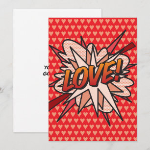 Invitación ARTE POP de Cómics Retro Divertidos de AMOR