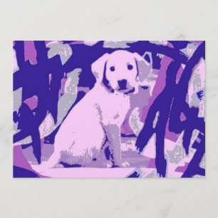 Invitación Arte pop de Golden Retriever