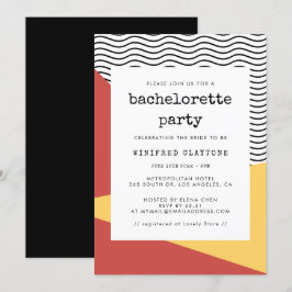 Invitación Arte pop de los años 80 Memphis estilo Bachelorett