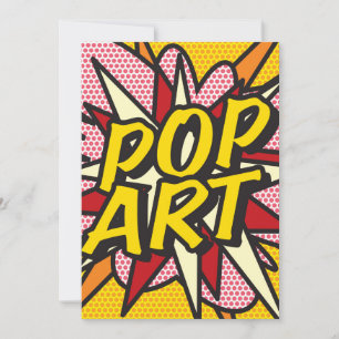 Invitación ARTE POP Diversión Libro Cómic Retro