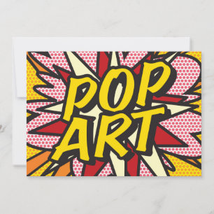 Invitación ARTE POP Divertido Arte Pop de Cómic Retro