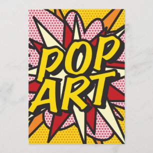 Invitación ARTE POP Fun Libro Cómic Retro