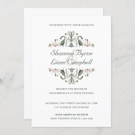 Invitación Arte popular celta | Moderno Boda floral irlandés