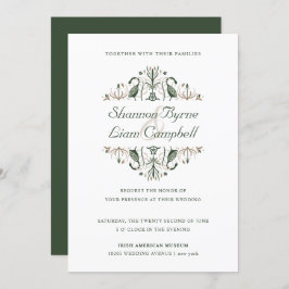 Invitación Arte popular celta | Moderno Boda floral irlandés